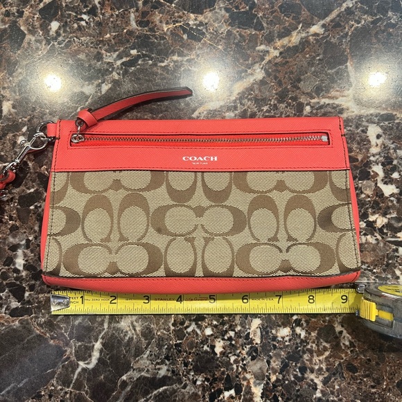 Make offer! Coach wristlet orange/pink/red GUC - Picture 3 of 11